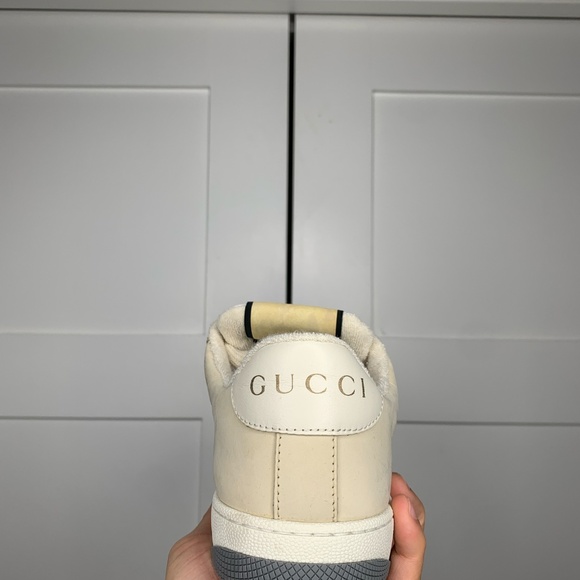Gucci Screener Suede Low-Top Beige Sneakers - Picture 4 of 12